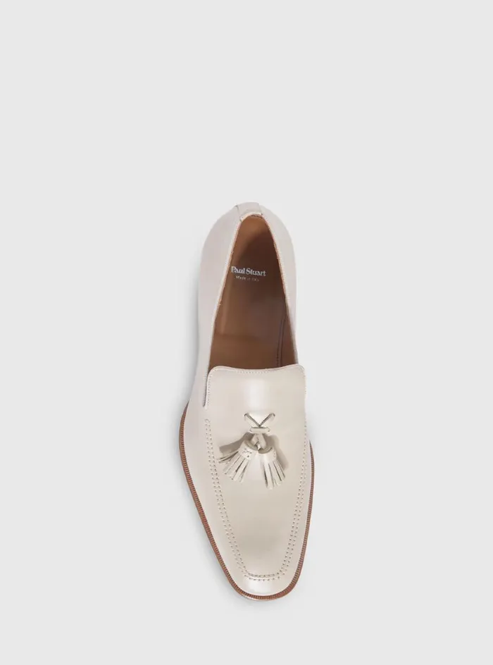 Men Paul Stuart Loafers Major Leather Tassel Loafer Ivory