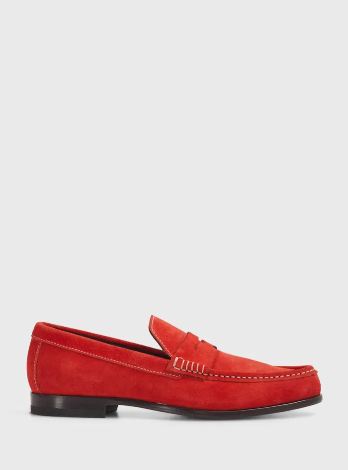 Men Paul Stuart Loafers Mason Suede Loafer Red