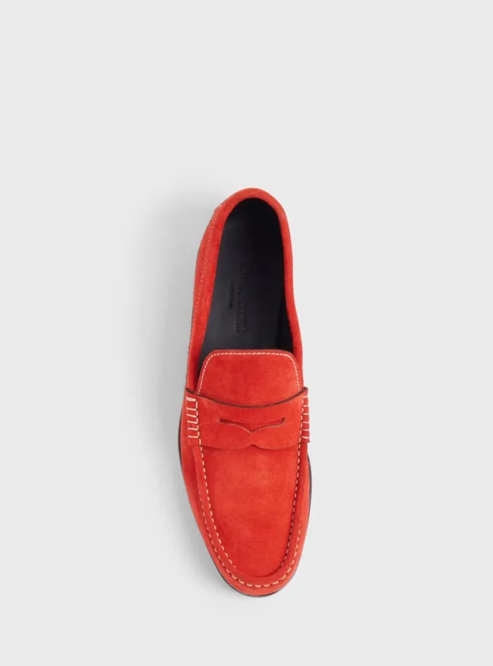 Men Paul Stuart Loafers Mason Suede Loafer Red Men Paul Stuart Loafers Mason Suede Loafer Red