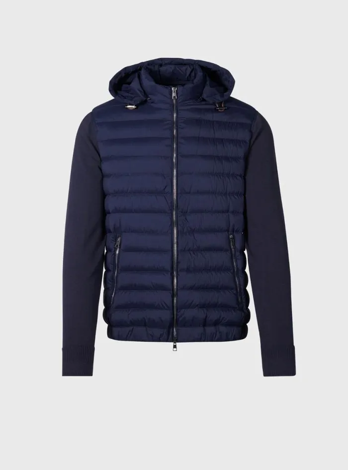 Men Paul Stuart Outerwear Quilted Jacket With Hood Navy