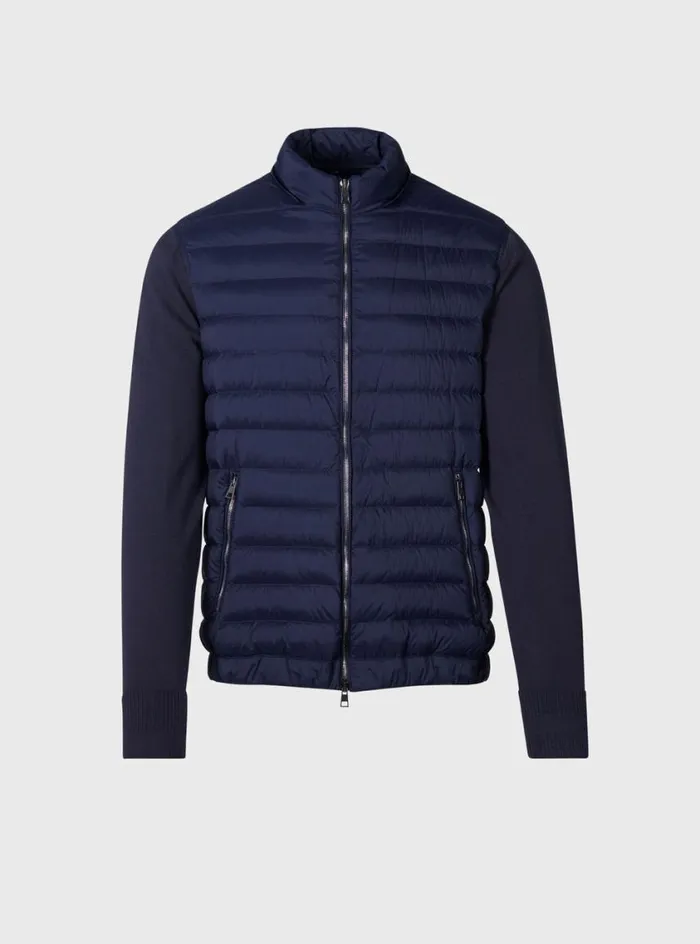 Men Paul Stuart Outerwear Quilted Jacket With Hood Navy
