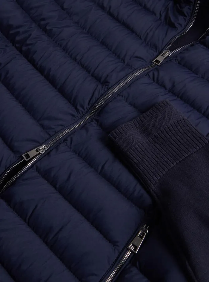 Men Paul Stuart Outerwear Quilted Jacket With Hood Navy
