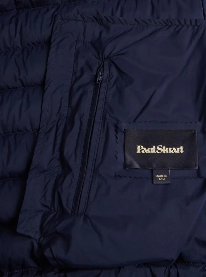 Men Paul Stuart Outerwear Quilted Jacket With Hood Navy