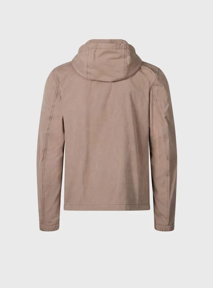 Men Paul Stuart Outerwear Suede Front Hooded Jacket Putty