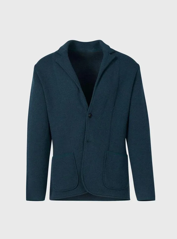Men Paul Stuart Outerwear Wool Twill Knit Jacket Forest Green