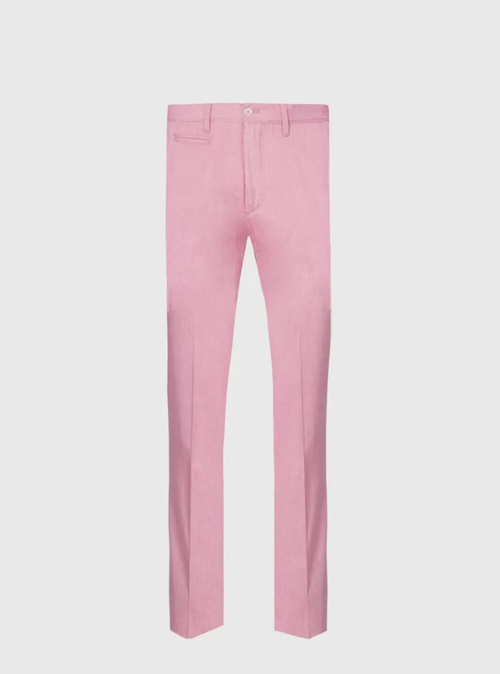 Men Paul Stuart Pants Cotton Plain Front Dress Trouser Pink