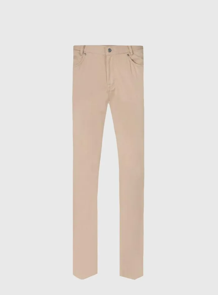 Men Paul Stuart Pants Five Pocket Satin Finish Cotton Pant Khaki