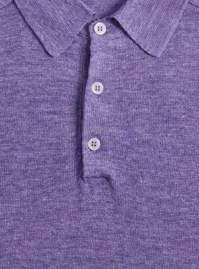 Men Paul Stuart Polos and TShirts Linen Mlange Polo Lavender