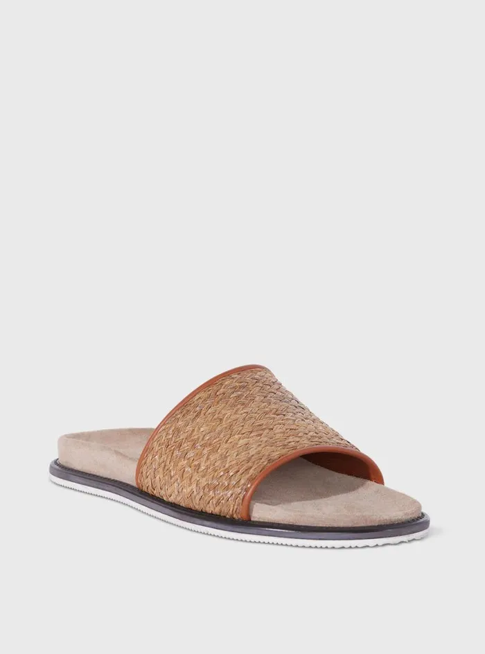 Men Paul Stuart Sandals Palma II Raffia Slide Grey