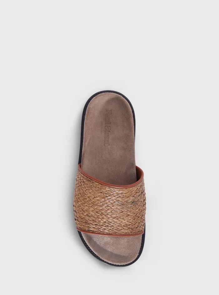 Men Paul Stuart Sandals Palma II Raffia Slide Grey