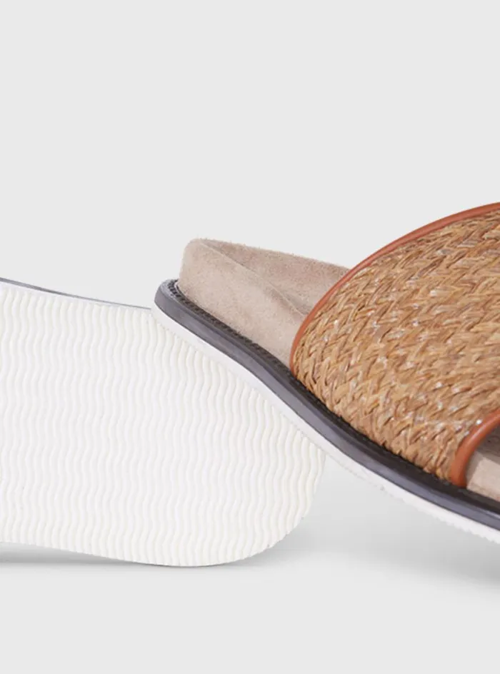 Men Paul Stuart Sandals Palma II Raffia Slide Grey
