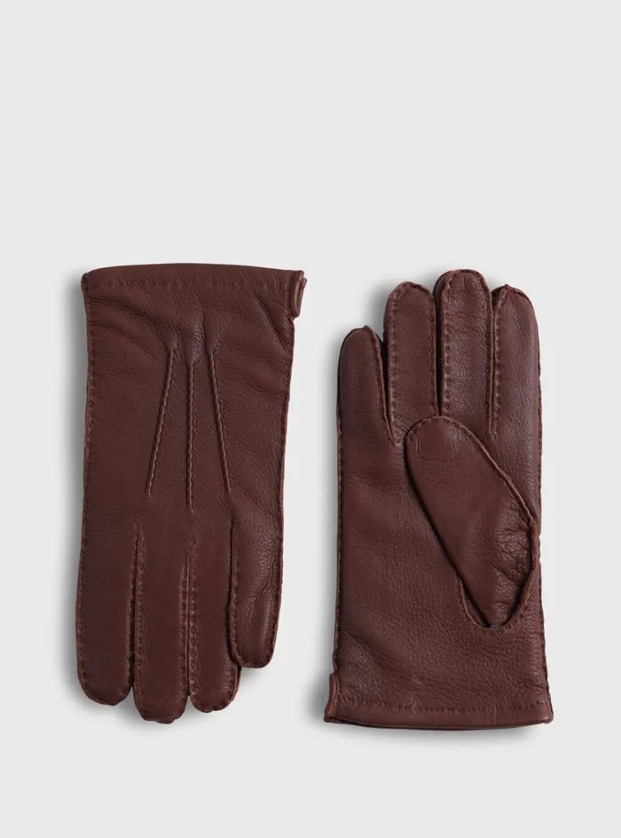 Men Paul Stuart Scarves Hats Gloves Deerskin Glove Tan