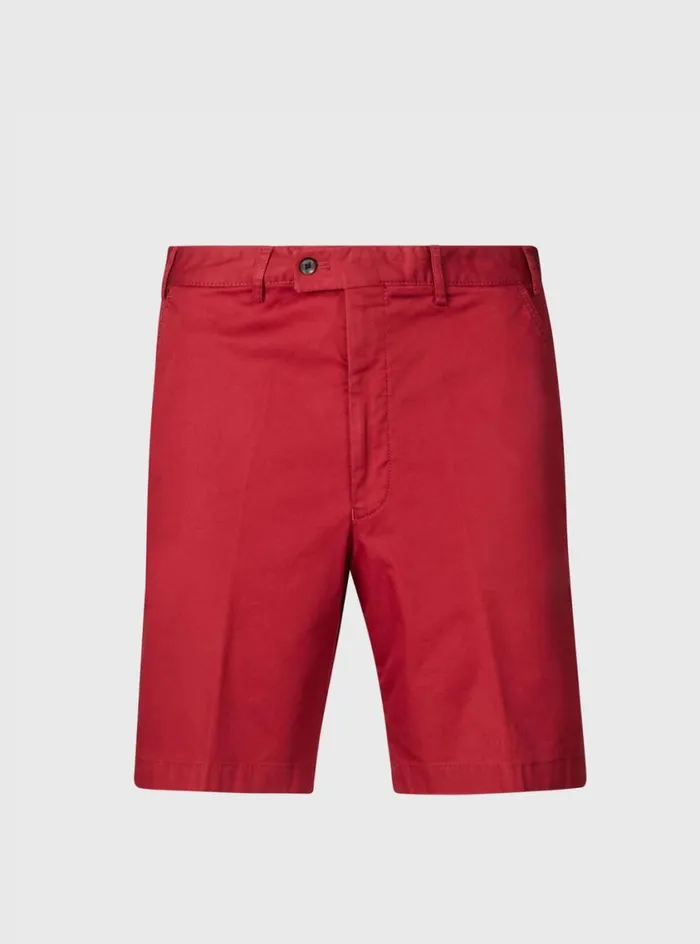 Men Paul Stuart Shorts and Swim Trunks Cotton Twill Bermuda Short Red