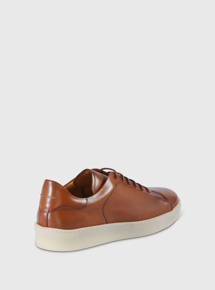 Men Paul Stuart Sneakers Boston Leather Derby Tan