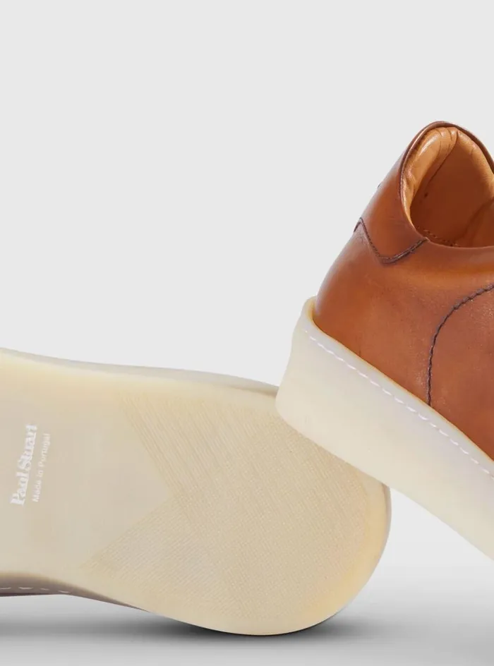 Men Paul Stuart Sneakers Boston Leather Derby Tan