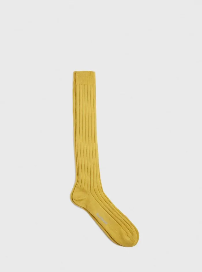 Men Paul Stuart Socks Cashmere Ribbed Sock Yellow
