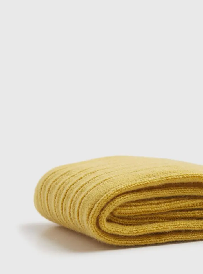 Men Paul Stuart Socks Cashmere Ribbed Sock Yellow