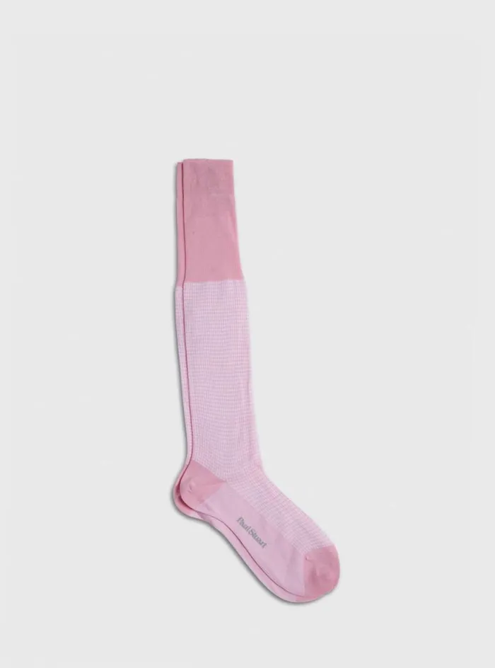 Men Paul Stuart Socks Cotton Houndstooth Sock Light Pink