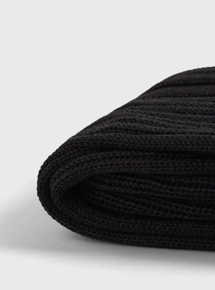 Men Paul Stuart Socks Cotton Ribbed Sock Black