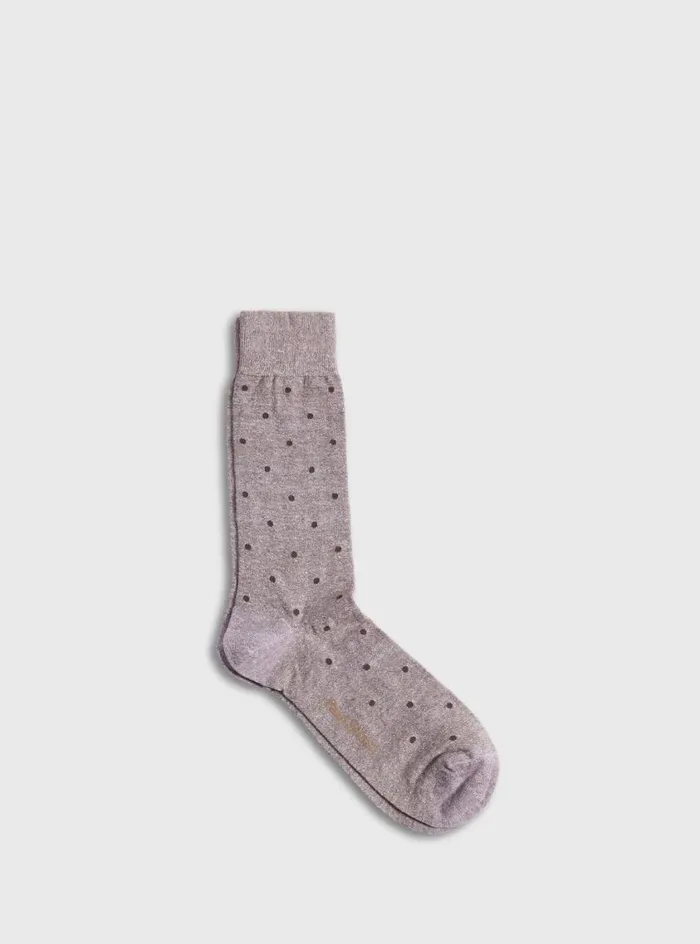 Men Paul Stuart Socks Linen Mlange Dotted Sock Sand