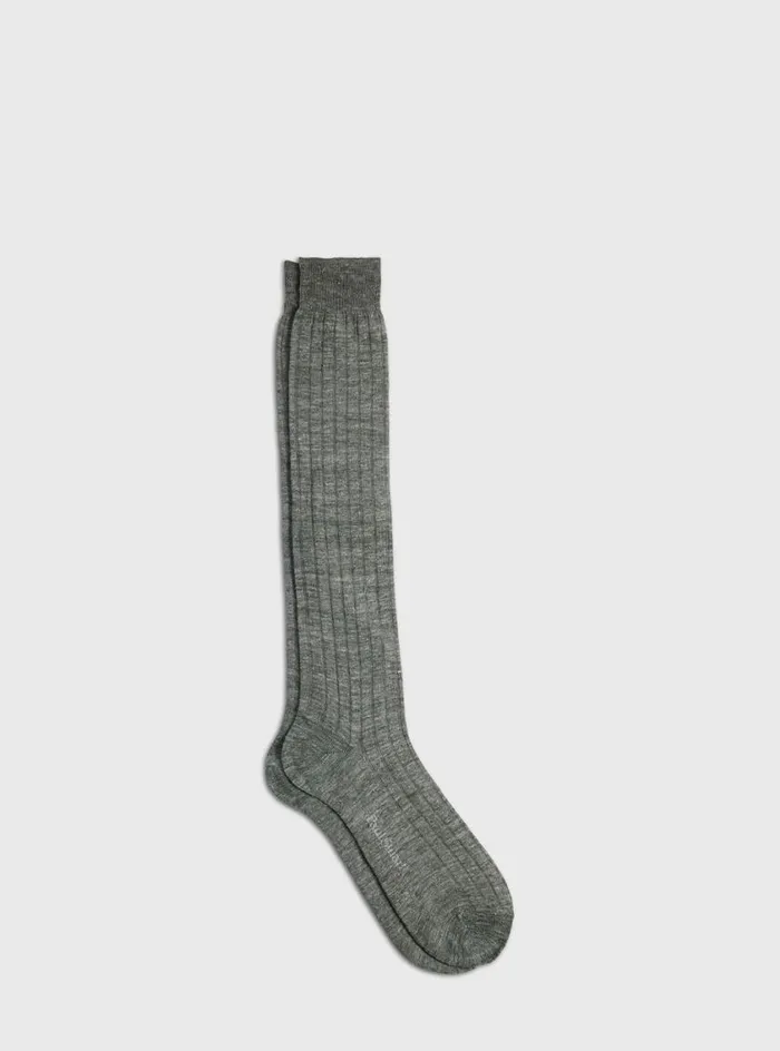 Men Paul Stuart Socks Linen Mlange Sock Olive
