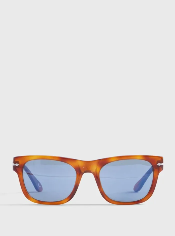 Men Paul Stuart Sunglasses and Eyewear Persol Sun Tiera Di Siena Sunglasses With Blue Lens Brown Men Paul Stuart Sunglasses and Eyewear Persol Sun Tiera Di Siena Sunglasses With Blue Lens Brown