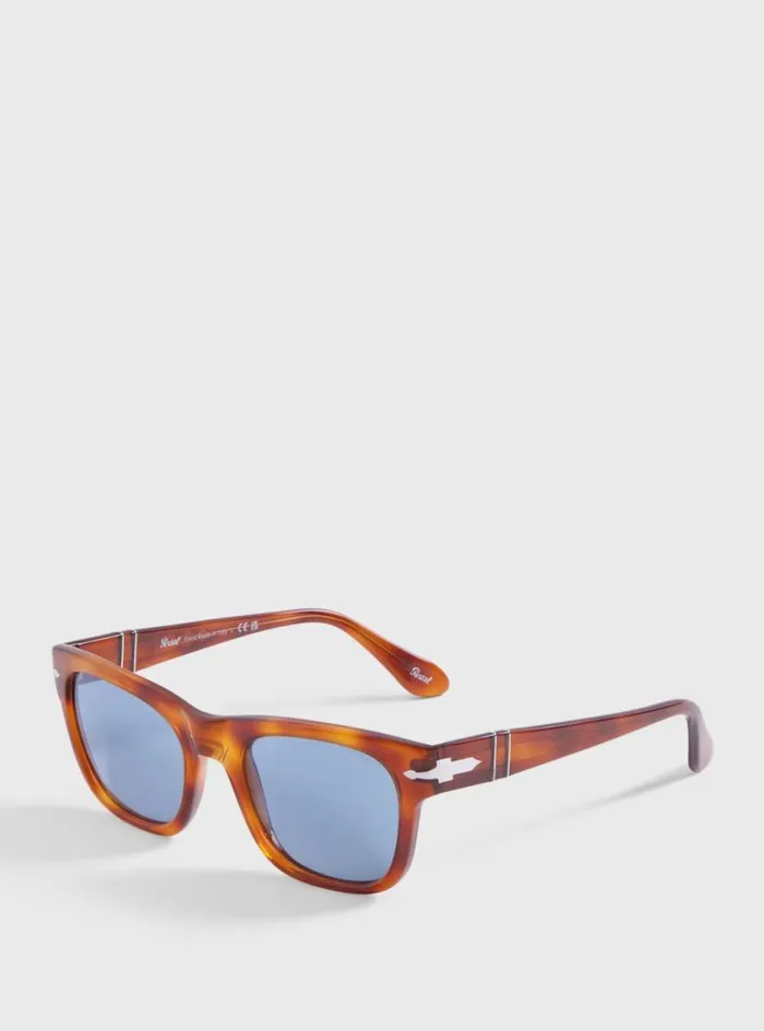 Men Paul Stuart Sunglasses and Eyewear Persol Sun Tiera Di Siena Sunglasses With Blue Lens Brown