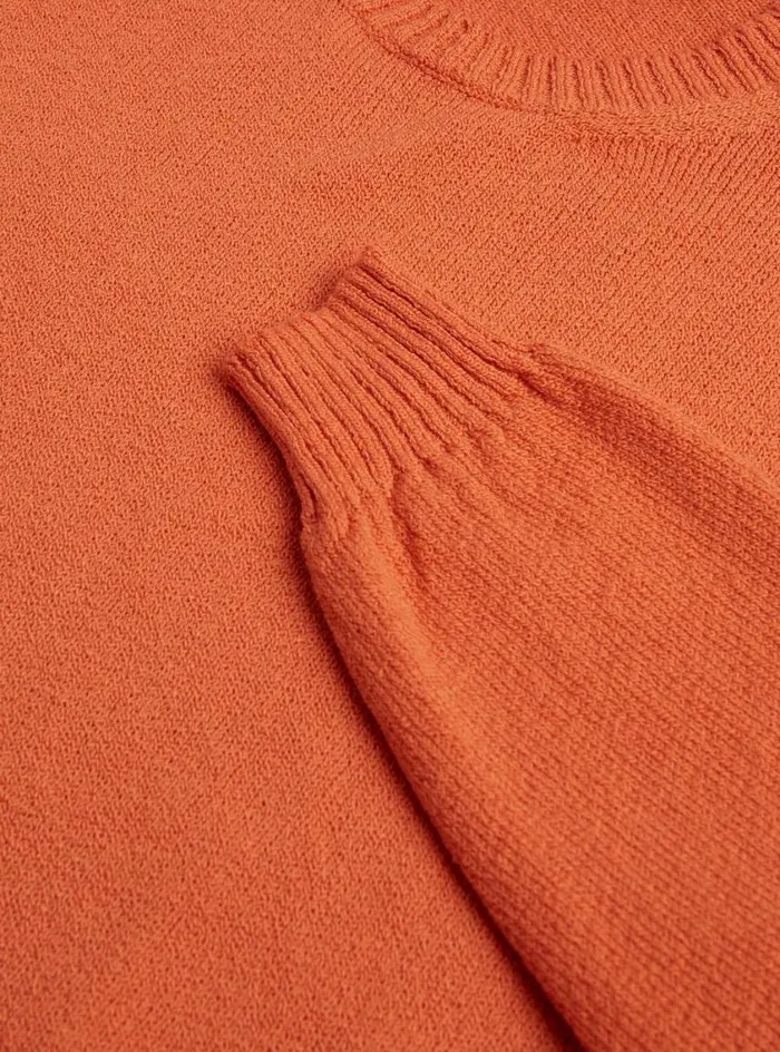 Men Paul Stuart Sweaters Boucle Crewneck Sweater Orange Men Paul Stuart Sweaters Boucle Crewneck Sweater Orange