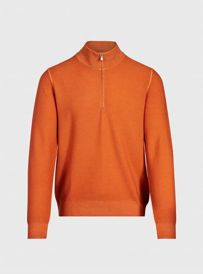 Men Paul Stuart Sweaters Merino Wool Rice Stitch Quarter Zip Sweater Mandarin Men Paul Stuart Sweaters Merino Wool Rice Stitch Quarter Zip Sweater Mandarin