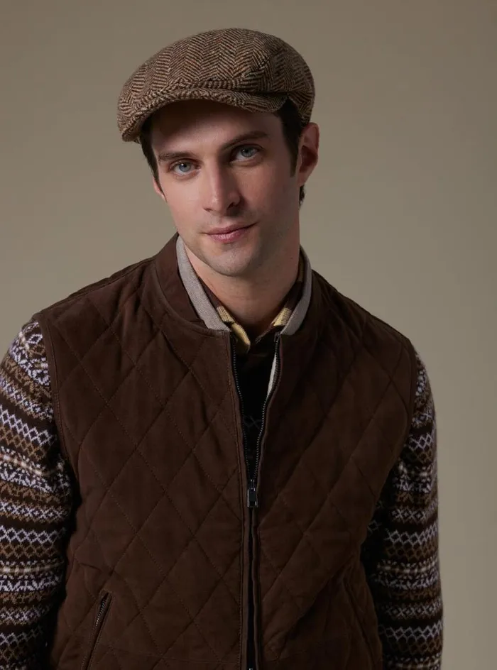 Men Paul Stuart Sweaters Wool and Cashmere Fair Isle VNeck Sweater Dark Brown