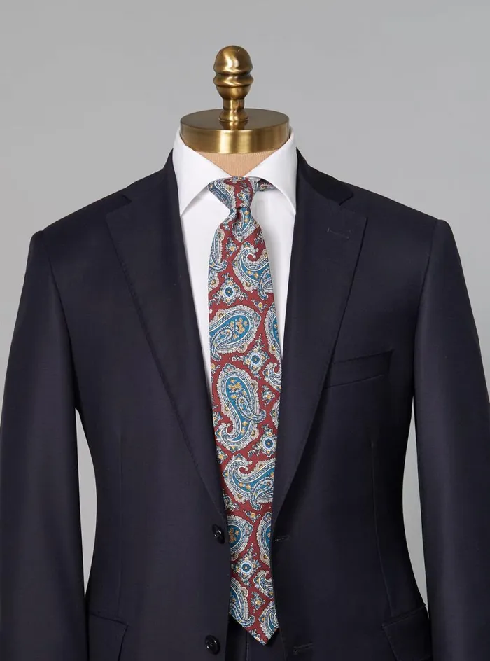 Men Paul Stuart Ties Printed Silk Summer Tossed Pine Tie Red Men Paul Stuart Ties Printed Silk Summer Tossed Pine Tie Red