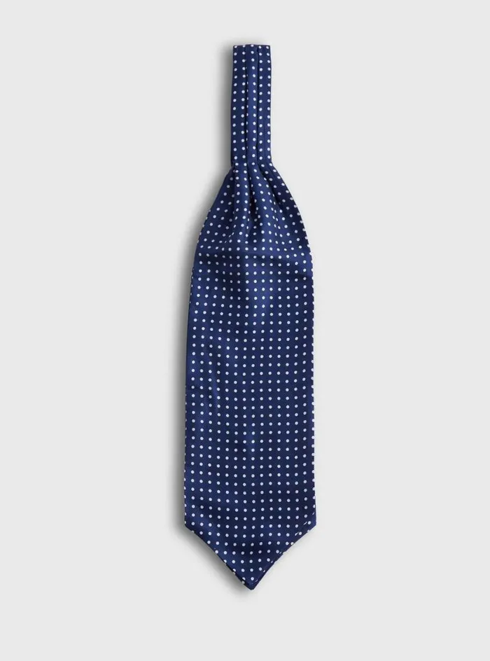 Men Paul Stuart Ties Silk Dot Ascot Navy