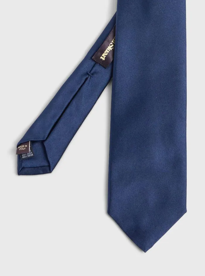 Men Paul Stuart Ties Solid Silk Tie Navy