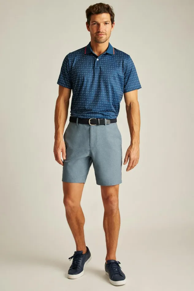 Men Performance Link Shorts Space Blue Heather Bonobos Casual Shorts