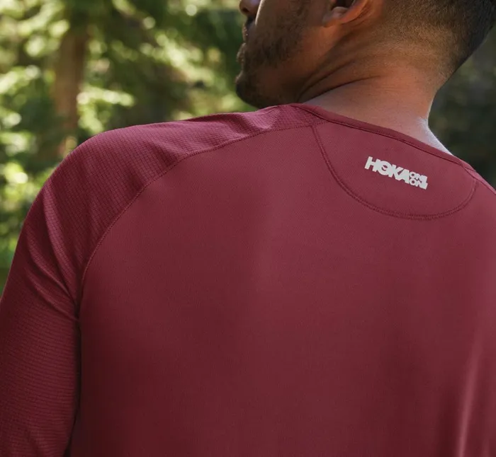 Men Performance Long Sleeve Cordovan HOKA ONE ONE Tops