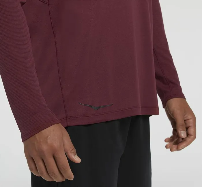 Men Performance Long Sleeve Cordovan HOKA ONE ONE Tops