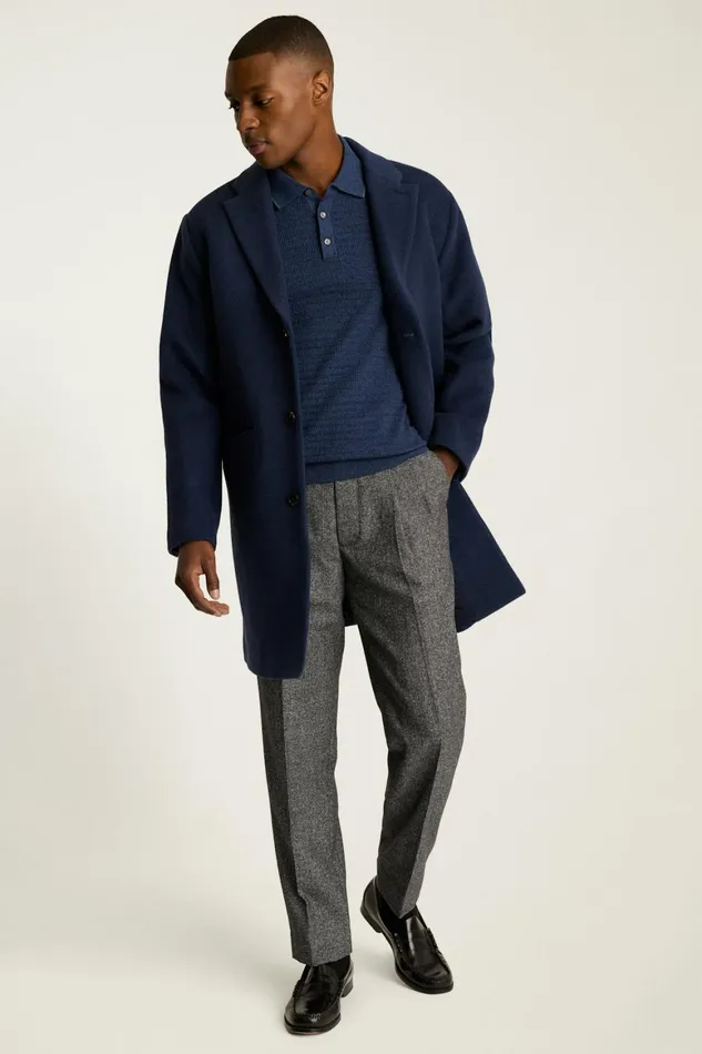 Men Pleated Wool Trouser Heather Charcoal Bonobos Chinos