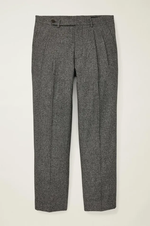 Men Pleated Wool Trouser Heather Charcoal Bonobos Chinos
