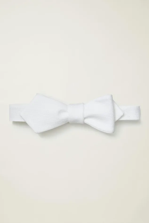 Men Premium Bowtie White Silk Bonobos Ties and Pocket Squares