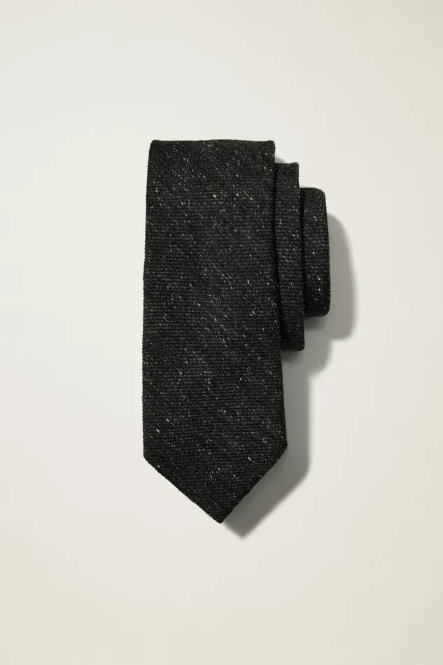 Men Premium Necktie Dark Charcoal Donegal Bonobos Ties and Pocket Squares