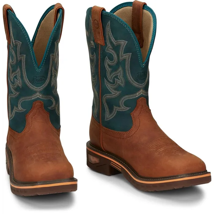 MEN Resistor 11034 Nano Comp Toe Russet Justin Boots Work