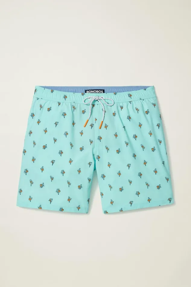 Men Riviera Recycled Swim Trunks Free As A Bird Light Blue Bonobos Swim Trunks