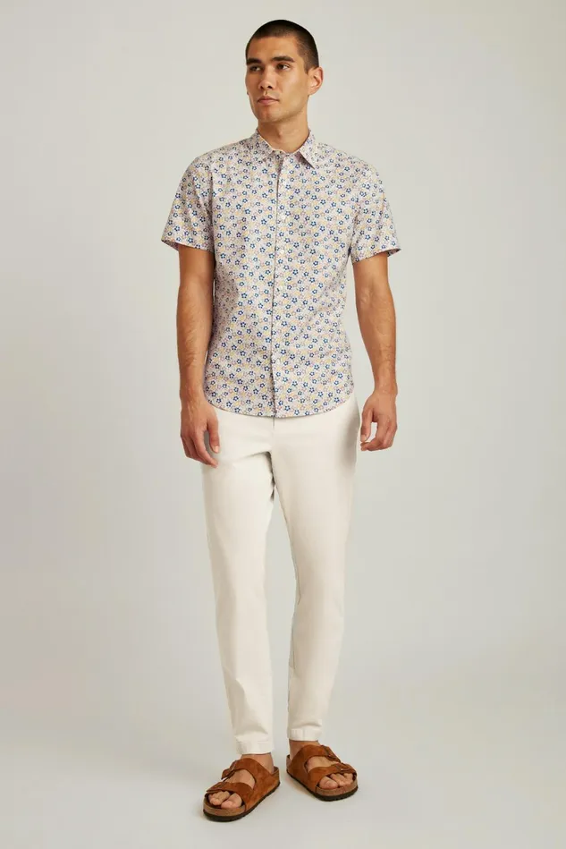 Men Riviera Short Sleeve Shirt Dusky Floral Bonobos Casual Shirts