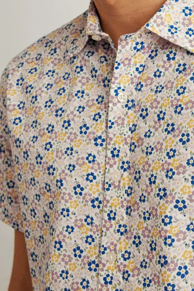 Men Riviera Short Sleeve Shirt Dusky Floral Bonobos Casual Shirts