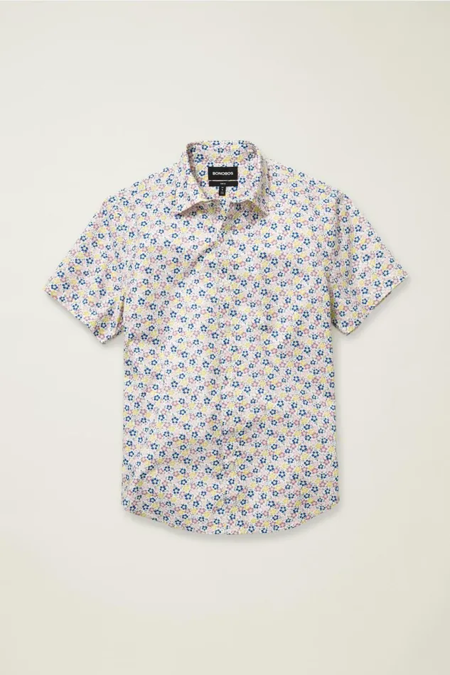 Men Riviera Short Sleeve Shirt Dusky Floral Bonobos Casual Shirts