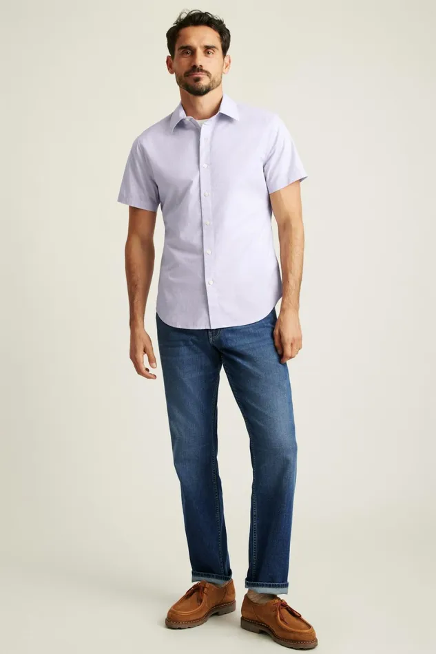 Men Riviera Short Sleeve Shirt Lavender End On End Bonobos Casual Shirts