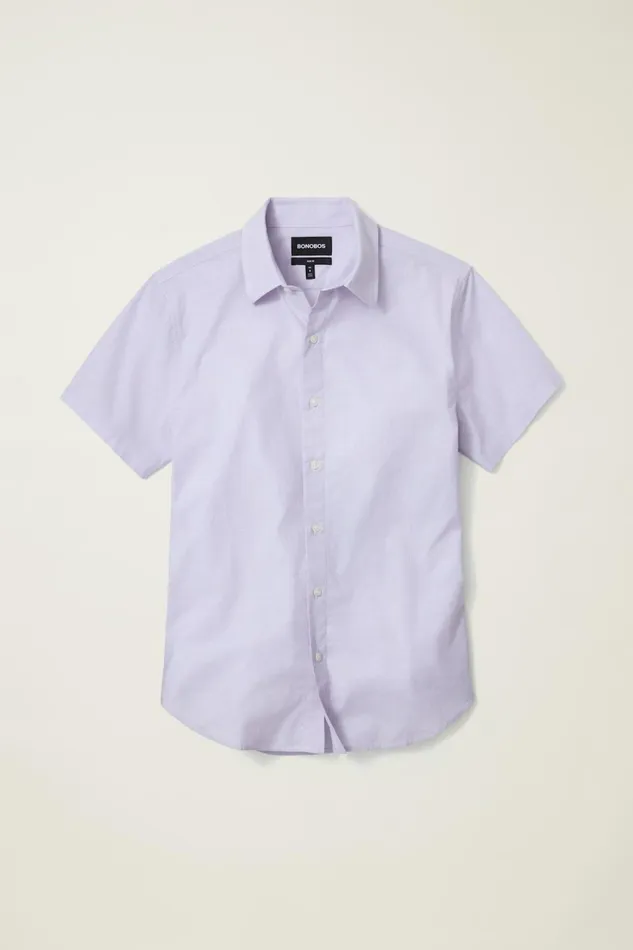 Men Riviera Short Sleeve Shirt Lavender End On End Bonobos Casual Shirts