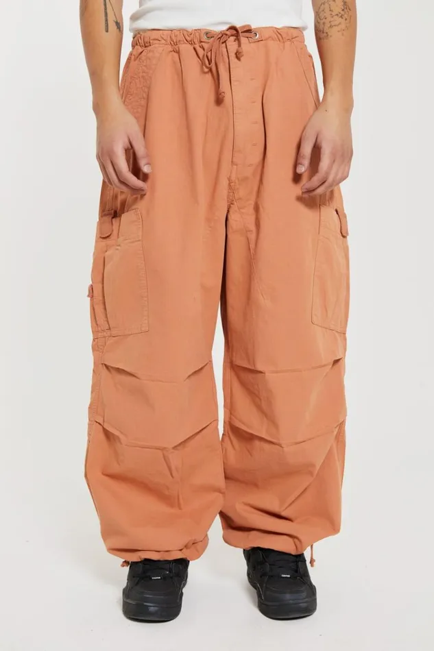 Men Rust Parachute Cargo Pants Jaded London Parachute Pants