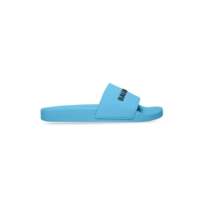 Men Sandals and Mules Balenciaga Pool Slide Sandal In Blue Sky