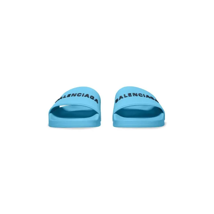 Men Sandals and Mules Balenciaga Pool Slide Sandal In Blue Sky